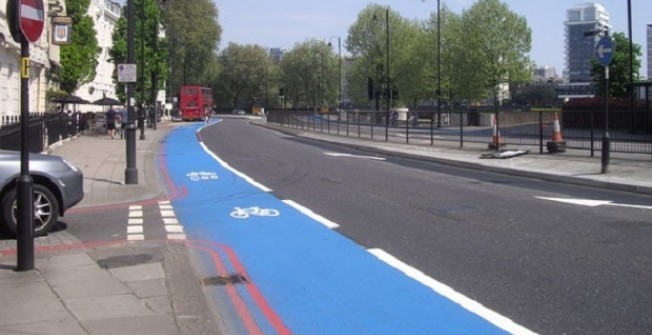 Coloured Cycle Lane Designs in Green End